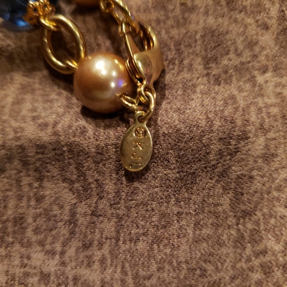 KJL 45 Mixed Glass Beads Necklace Faux Preals - Picture 2 of 3